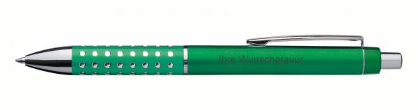 10 Kugelschreiber mit Gravur / "Glitzer" / Farbe: grün