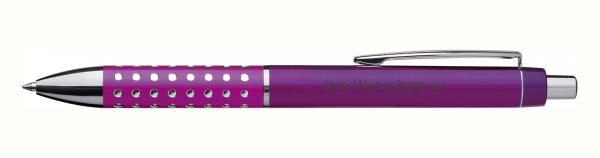 10 Kugelschreiber mit Gravur / "Glitzer" / Farbe: lila