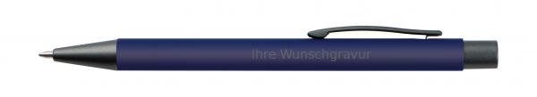 10 Kugelschreiber mit Gravur / mit Clip aus Metall / Farbe: dunkelblau