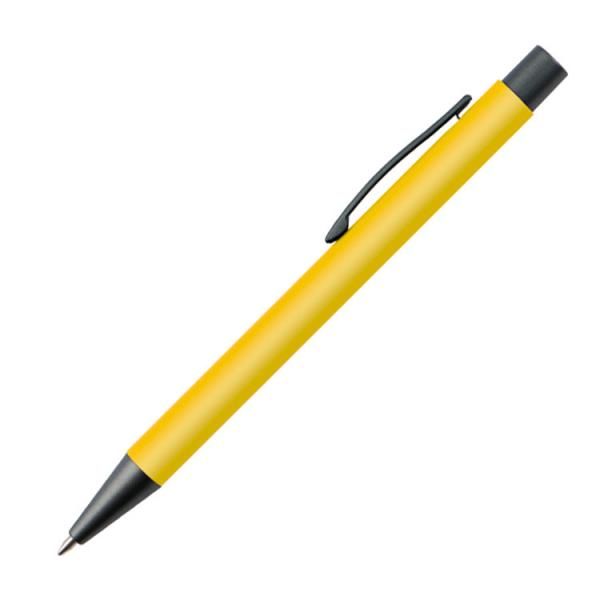 10 Kugelschreiber mit Gravur / mit Clip aus Metall / Farbe: gelb