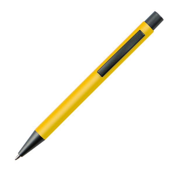 10 Kugelschreiber mit Gravur / mit Clip aus Metall / Farbe: gelb
