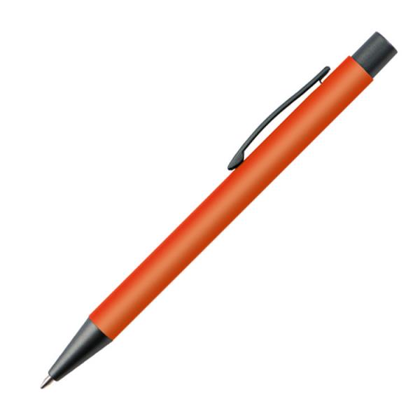 10 Kugelschreiber mit Gravur / mit Clip aus Metall / Farbe: orange