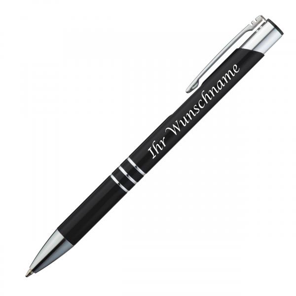 10 Kugelschreiber mit Gravur / Schreibfarbe = Kugelschreiberfarbe / schwarz