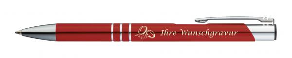 10 Kugelschreiber mit Gravur "Hochzeit" / aus Metall / Farbe: rot