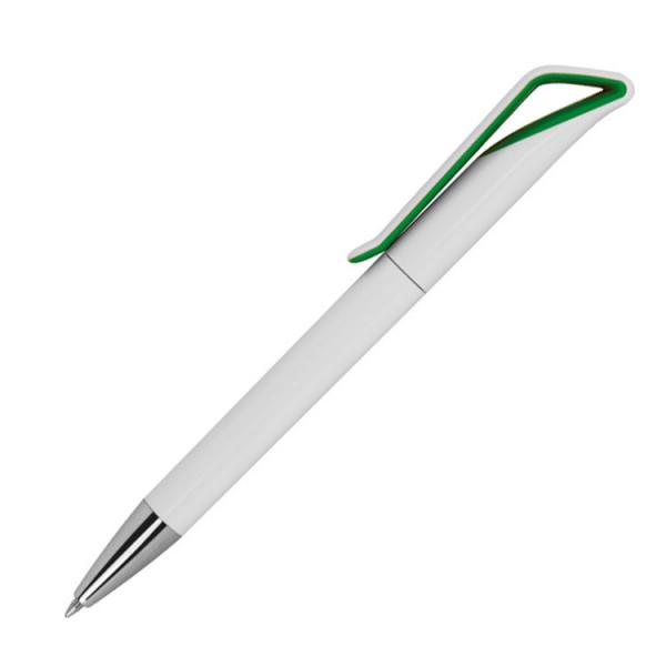 10 Kugelschreiber mit Namensgravur - Farbe: weiß-grün