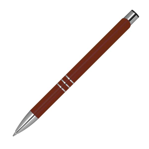 10 Metall Kugelschreiber mit Gravur / je 10 schwarze + blaue Minen / bordeaux
