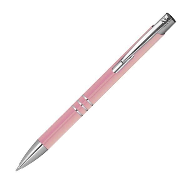 10 Metall Kugelschreiber mit Gravur / je 10 schwarze + blaue Minen / rosé