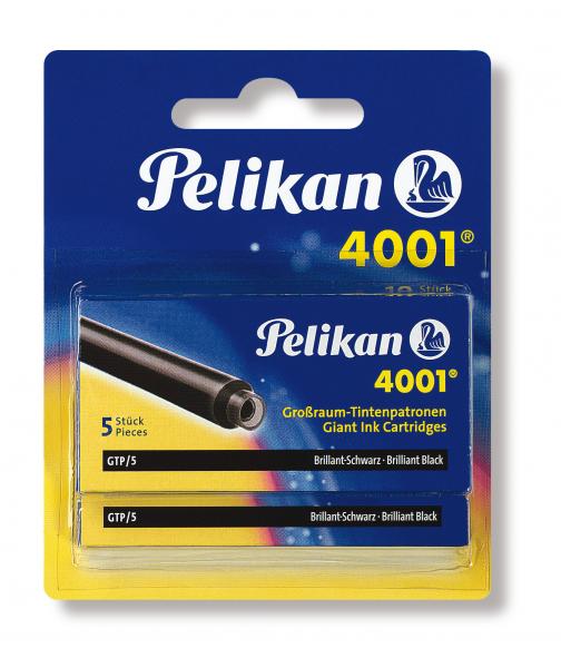 10 Pelikan Großraum Tintenpatronen 4001® /Füllerpatronen/Farbe: brillant-schwarz