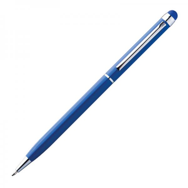 10 Touchpen Drehkugelschreiber / aus Edelstahl / Farbe: blau