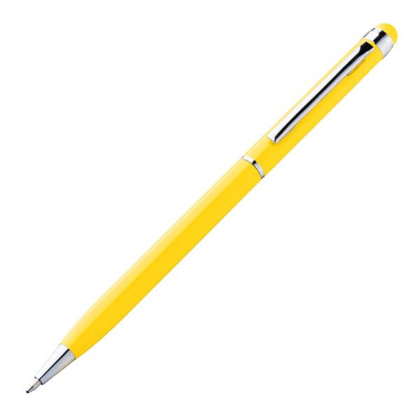 10 Touchpen Drehkugelschreiber / aus Edelstahl / Farbe: gelb