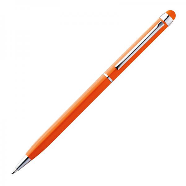 10 Touchpen Drehkugelschreiber / aus Edelstahl / Farbe: orange