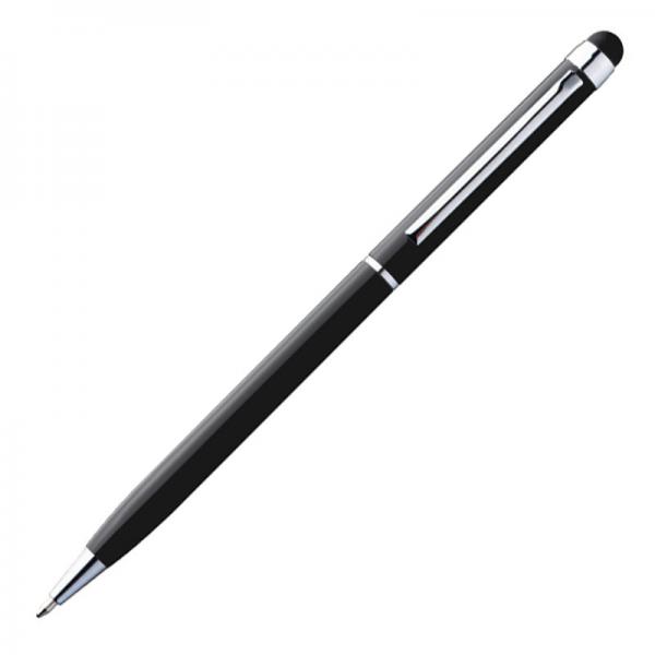 10 Touchpen Drehkugelschreiber / aus Edelstahl / Farbe: schwarz