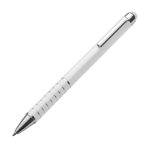 10 Touchpen Kugelschreiber / aus Metall / Farbe: weiss