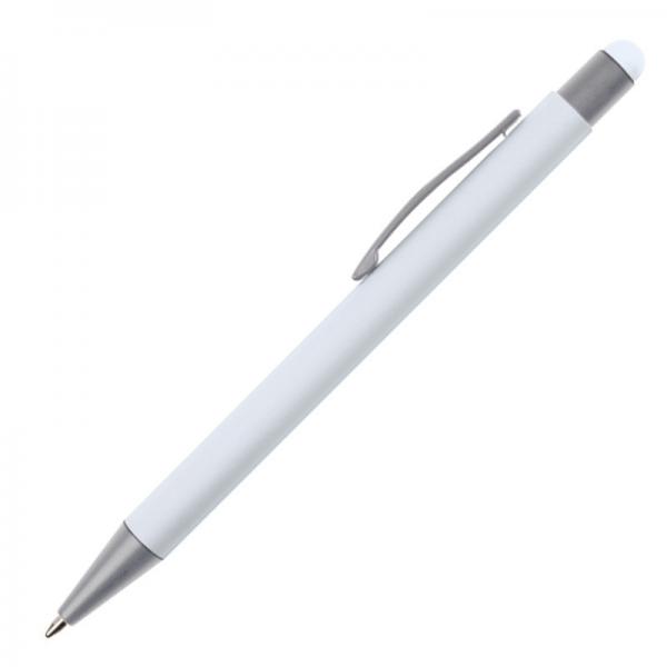 10 Touchpen Kugelschreiber / aus Metall / Farbe: weiß