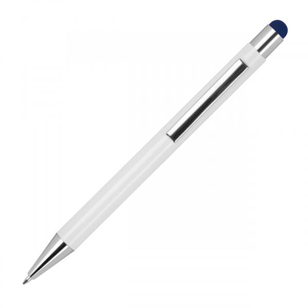 10 Touchpen Kugelschreiber mit Gravur / aus Metall / Stylusfarbe: dunkelblau