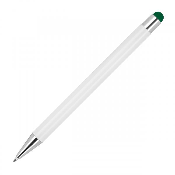 10 Touchpen Kugelschreiber mit Gravur / aus Metall / Stylusfarbe: dunkelgrün
