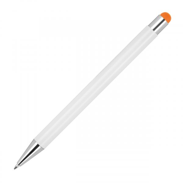 10 Touchpen Kugelschreiber mit Gravur / aus Metall / Stylusfarbe: orange