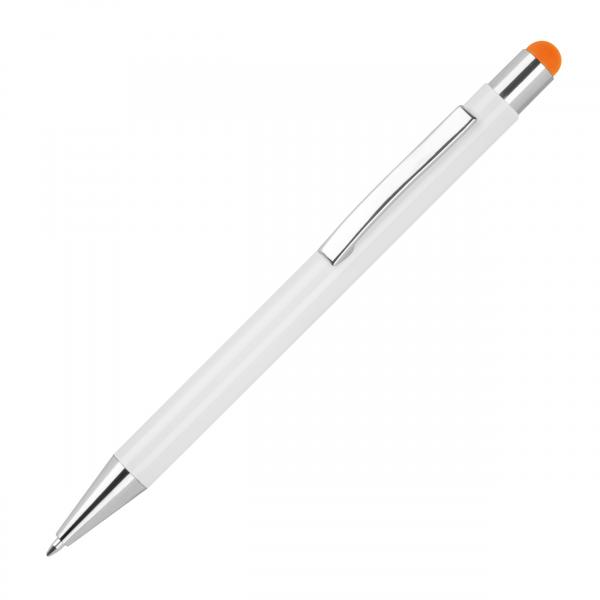 10 Touchpen Kugelschreiber mit Gravur / aus Metall / Stylusfarbe: orange