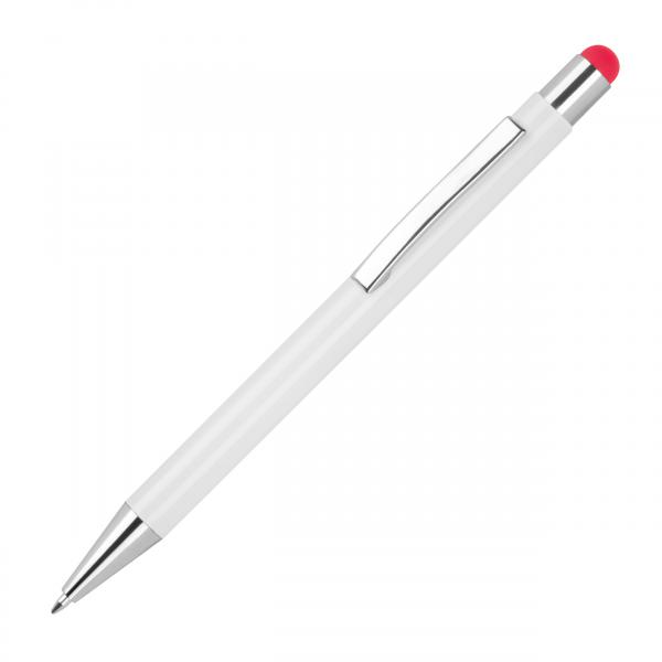 10 Touchpen Kugelschreiber mit Gravur / aus Metall / Stylusfarbe: rot