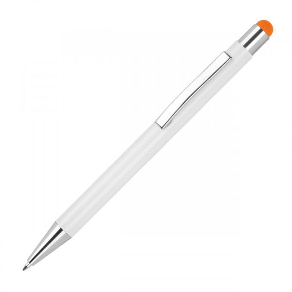10 Touchpen Kugelschreiber mit Namensgravur / aus Metall - Stylusfarbe: orange