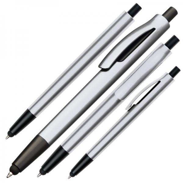 10 Touchpen Kugelschreiber mit Namensgravur - Farbe: silber