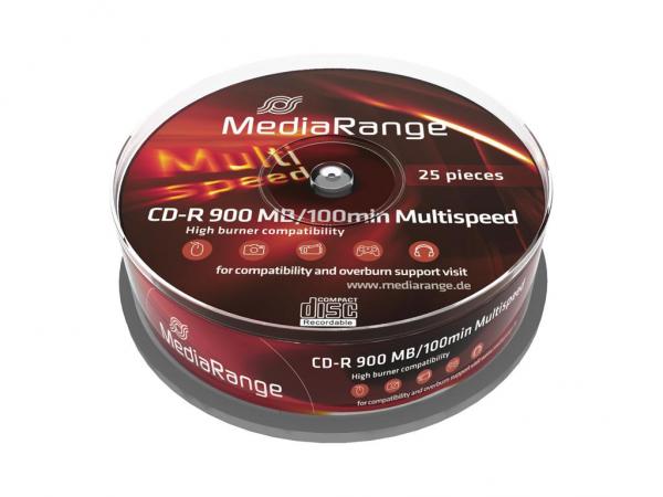 100 (4x 25) MediaRange Rohlinge Cake25 CD-R 900MB 100min