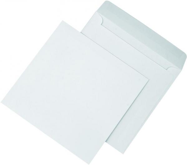 100 Briefumschläge quadratisch weiß 100g/m² haftklebend 162 x 162