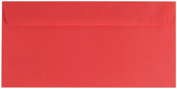 100 farbige Briefumschläge / Din lang / Farbe: rot
