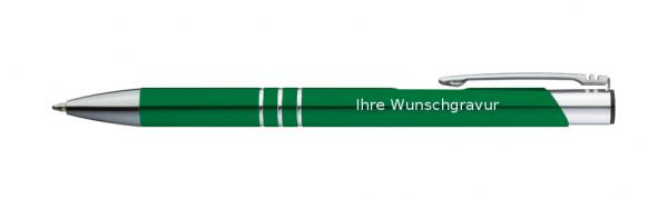 100 Kugelschreiber aus Metall / mit Gravur / Farbe: grün