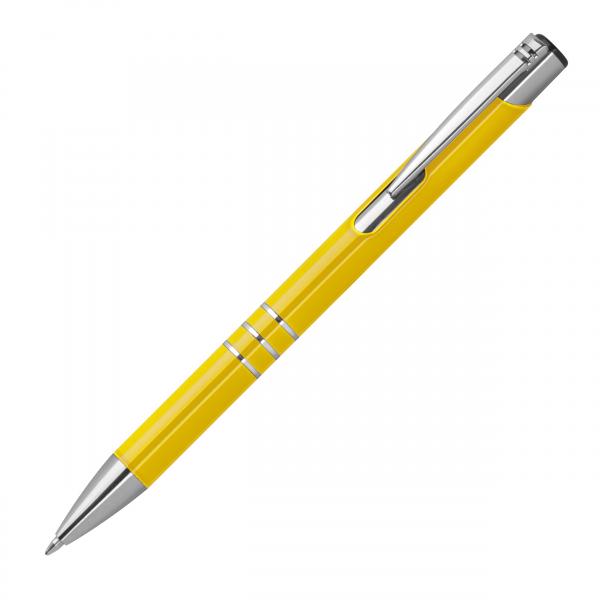 100 Kugelschreiber aus Metall / vollfarbig lackiert / Farbe: gelb (matt)