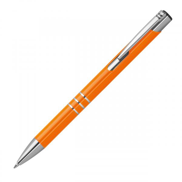 100 Kugelschreiber aus Metall mit Namensgravur - lackiert - orange (matt)