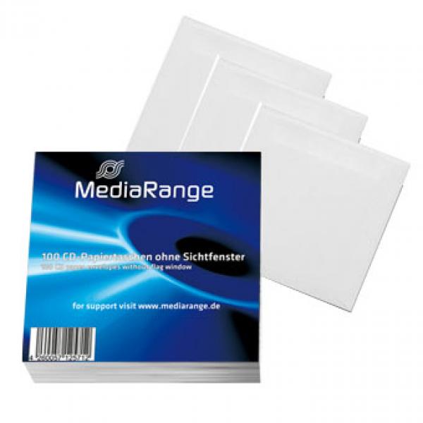 100 MediaRange CD DVD Papierhüllen ohne Sichtfenster