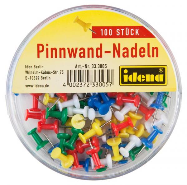 100 Pinnwandnadeln / farbig