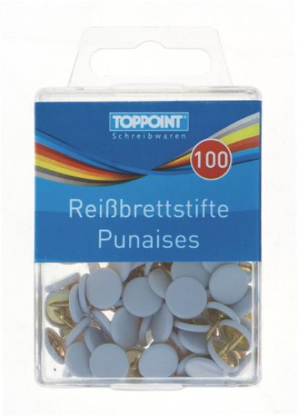 1000 (10x 100) Reißbrettstifte Reißzwecken Heftzwecken weiß