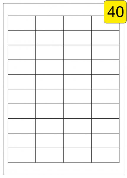 1000 Etiketten / 25 Blatt DIN A4 / Größe: 48,5x25,4