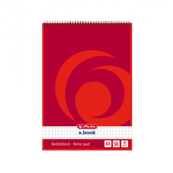 10x Herlitz Spiral-Notizblock / Schreibblock / DIN A5 / kariert