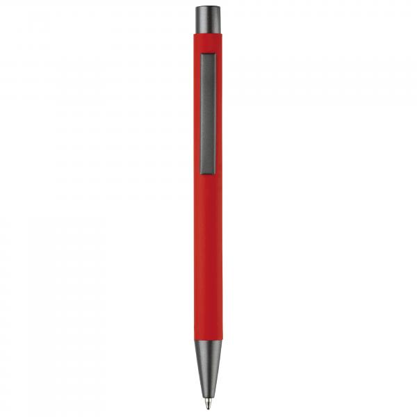 10x Kugelschreiber / aus Metall / mit Soft-Touch / Farbe: rot