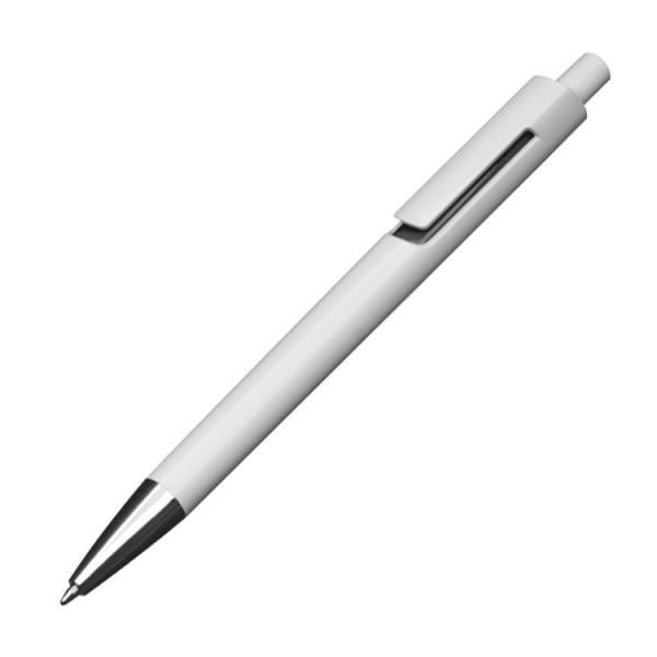 10x Kugelschreiber mit Namensgravur - mit Applikationen - Farbe: weiß-schwarz