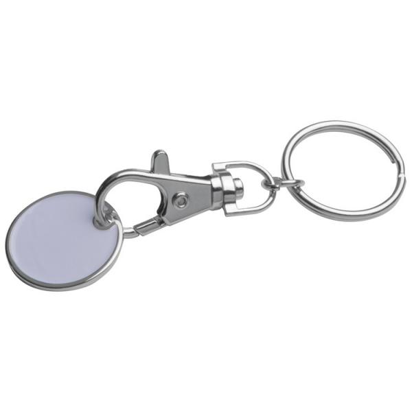 10x Metall Schlüsselanhänger mit Gravur / mit Einkaufschip