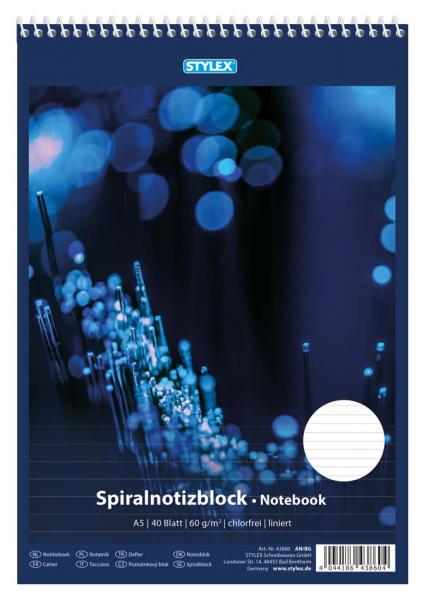 10x Spiral-Notizblock / Schreibblock / DIN A5 / liniert