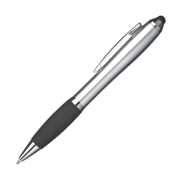 10x Touchpen Kugelschreiber / Farbe: silber-schwarz