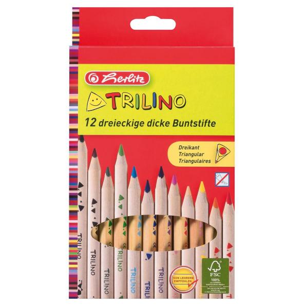 12 Herlitz Jumbo Dreikant-Buntstifte "Trillino"