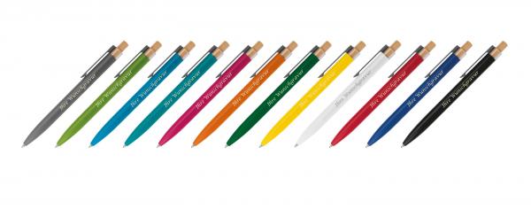 12 Kugelschreiber aus recyceltem Aluminium mit Gravur / 12 Farben