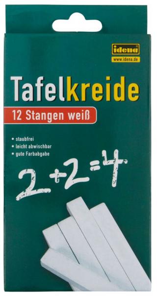 12 weiße Tafelkreiden / quadratisch