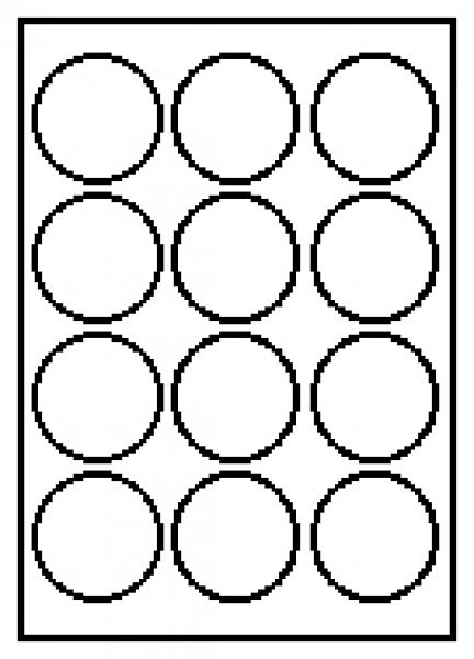 120 Etiketten 10 Blatt DIN rund Durchmesser 60 mm