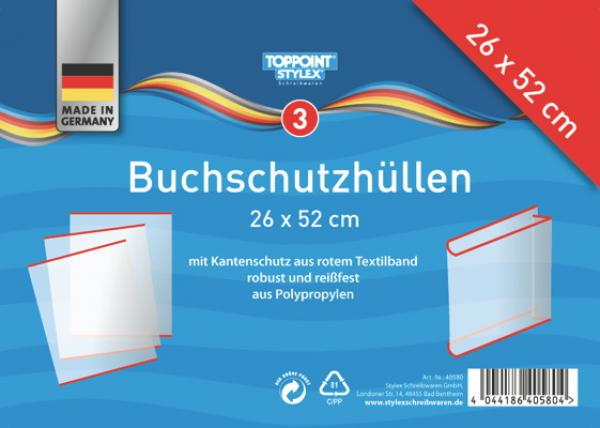 15 (5x 3) Buchumschläge Buchschutzhüllen Buchumschlag 27x52