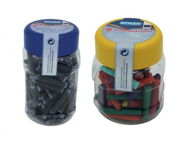 150 Füllerpatronen / 100 blaue Patronen + 50 farbige Patronen