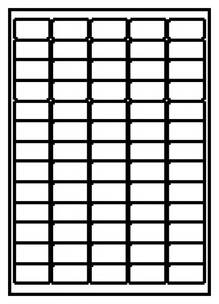 1625 Etiketten 25 Blatt DIN A4 38,1 X 21,2