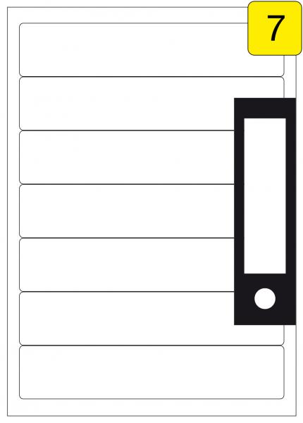 175 Etiketten / 25 Blatt DIN A4 / Größe: 192x39 / Ordner-Rückenschilder