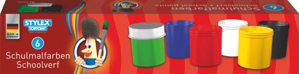 18 (3x 6) Schulmalfarben je Töpfchen 20ml 6 verschiedene Farben